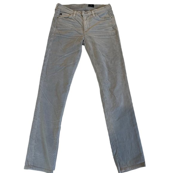 Adriano Goldschmied Women Jeans Corduroy Cigarette Ankle The Prima Gray Size 26R - Picture 1 of 11